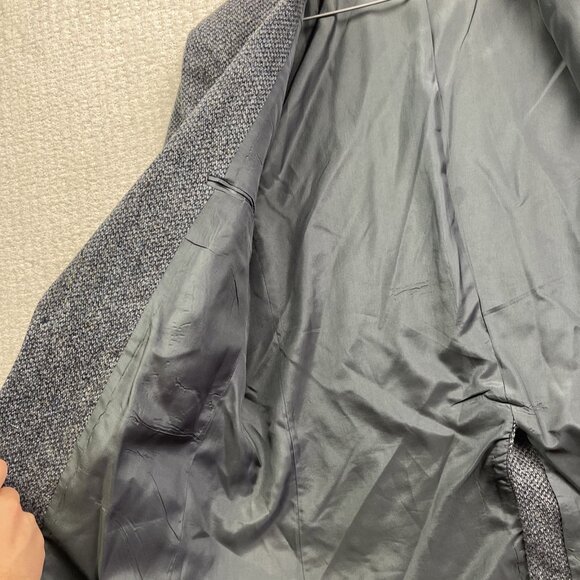 Vintage Harris Tweed Blazer Mens 42T Sport Coat Suit Jacket Dark Blue Wool - Picture 10 of 16